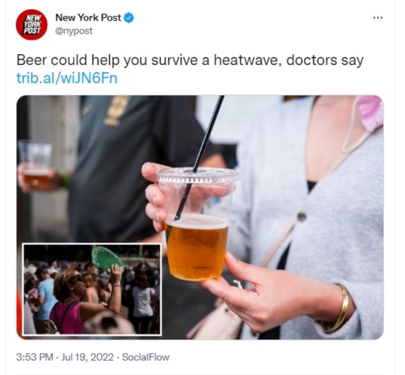 Is beer good for a heat wave?