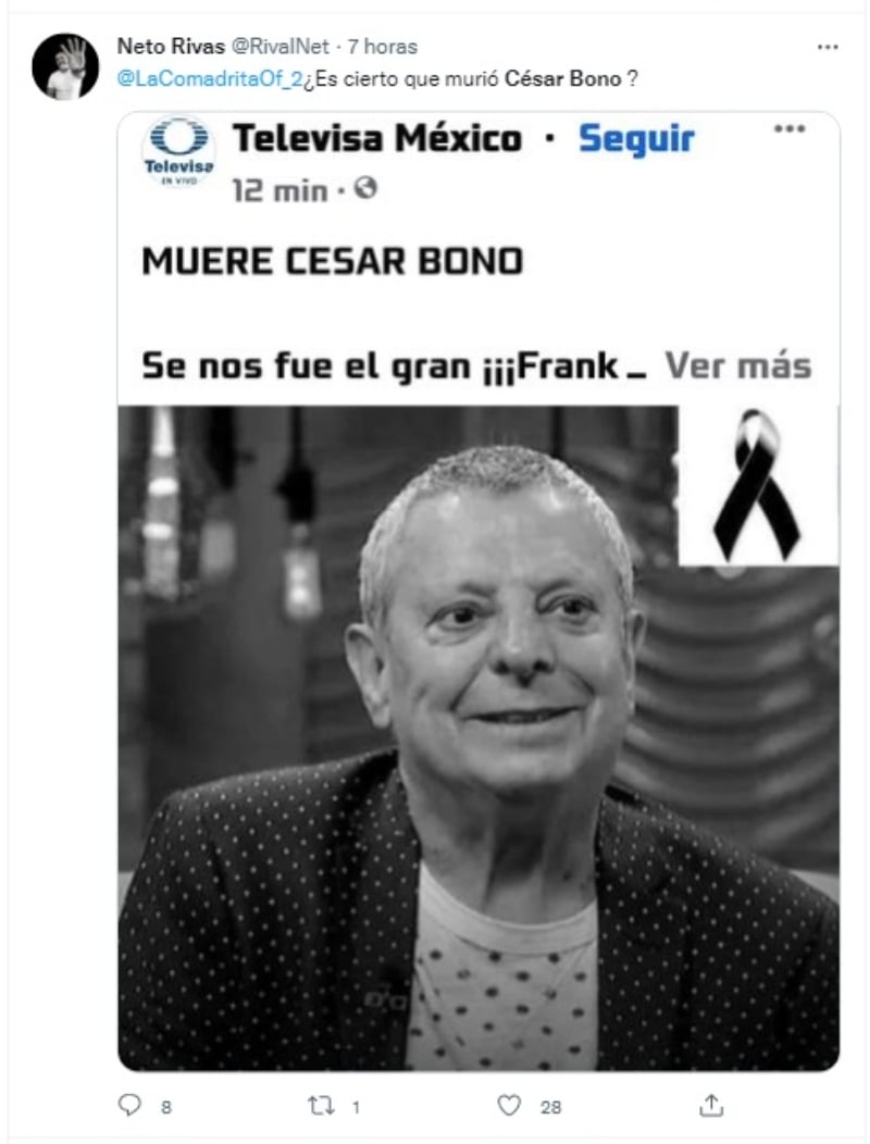 César Bono desmiente rumores de su supuesta  muerte