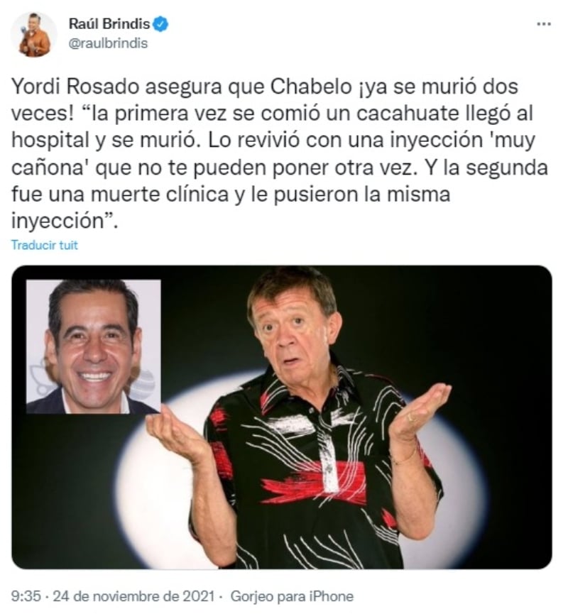 Rumor muerte Chabelo: Yordi revela que falleció en dos ocasiones