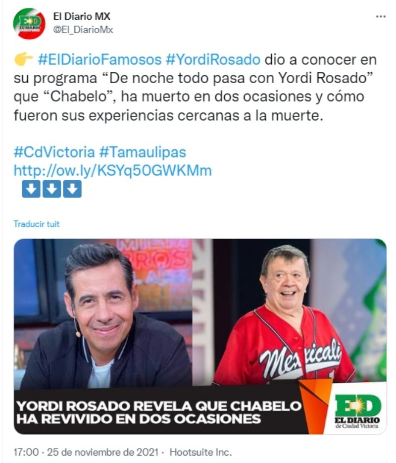 "Se ‘murió’, y lo revivieron"