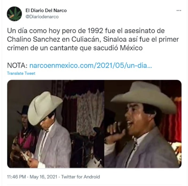 Nota Chalino Sánchez: ¿Lo amenazaron?
