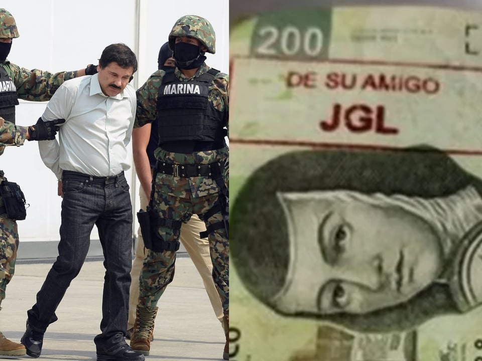 Los billetes «personalizados» de El Chapo que salían de cajeros automáticos en Culiacán
