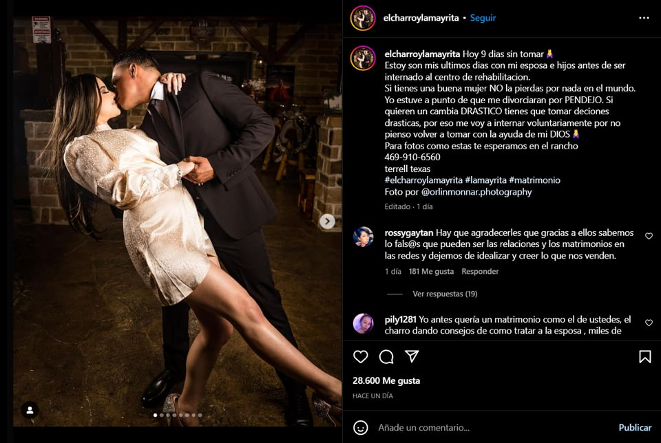 "the charro" confirms that he will enter a rehabilitation center