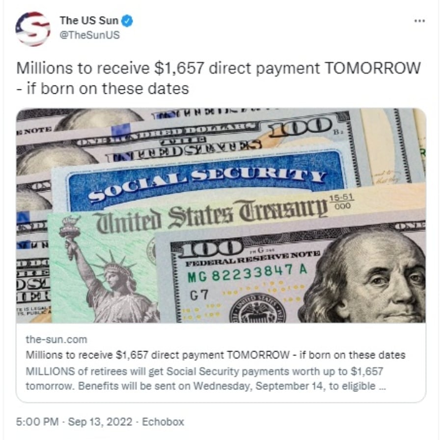 Cheque de cumpleaños del Seguro Social llega mañana