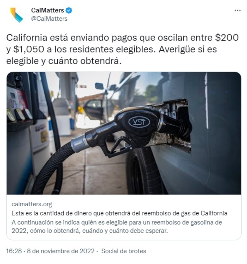 Nuevo cheque 1050 dólares
