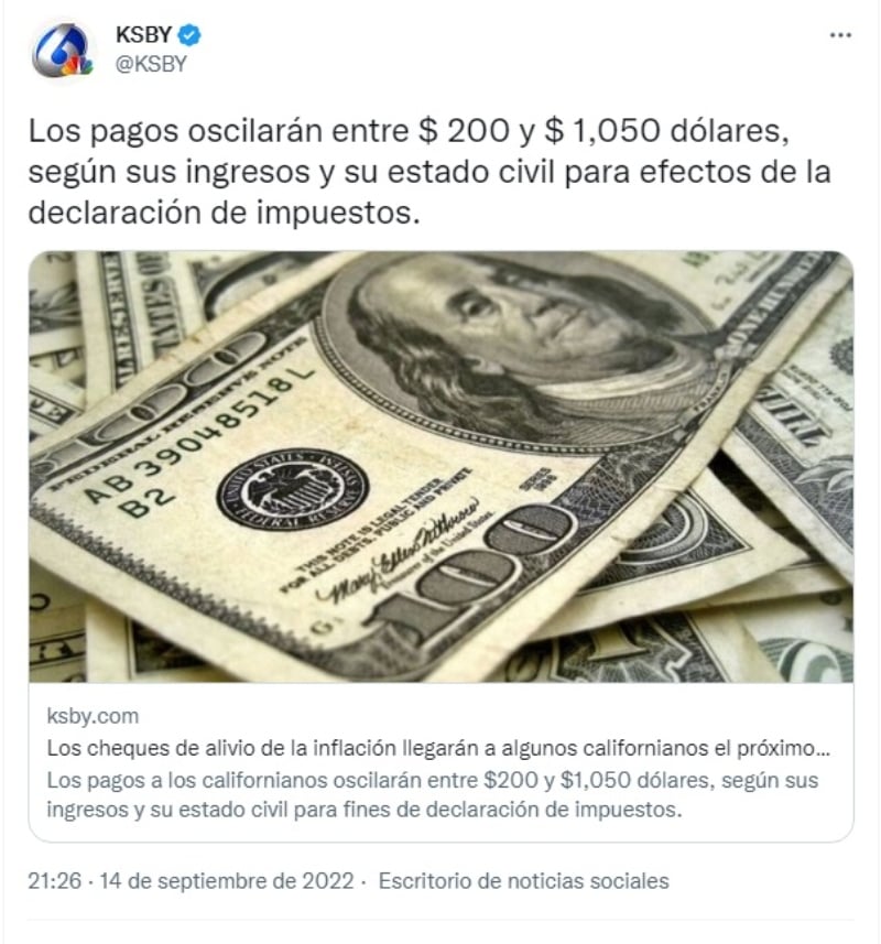 "Los montos de pago están sujetos a la disponibilidad de fondos"