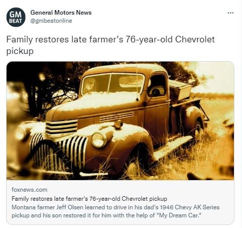 Restauraron una Chevy de hace más de 70 años