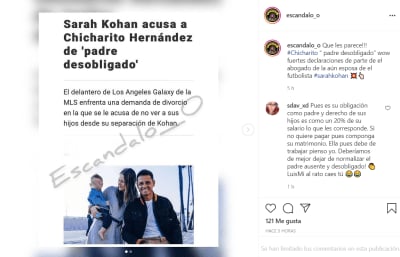Sarah Kohan accuses Chicharito