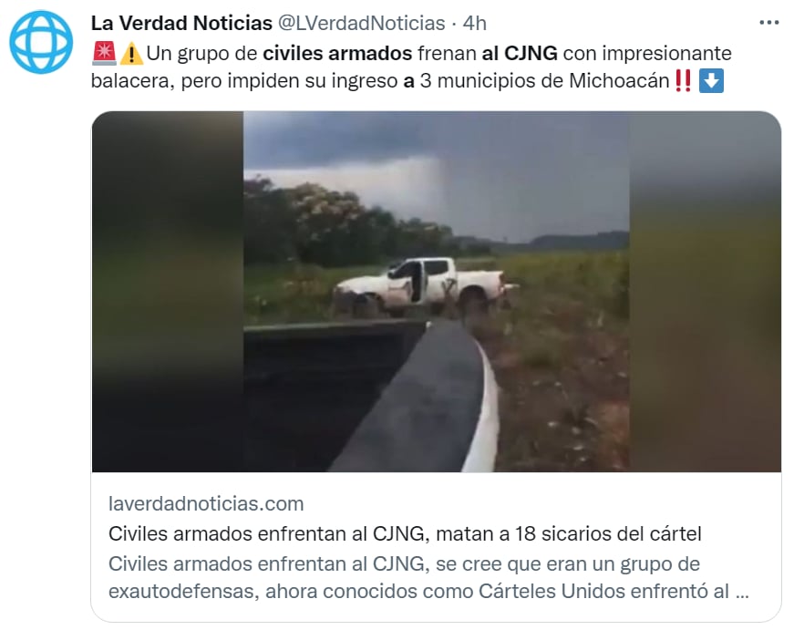 Tiroteo CJNG Michoacán