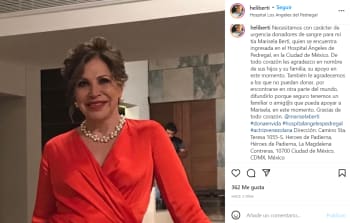 They ask for blood donors; Renowned actress of the series 'The Lord of the Skies' admitted to a hospital