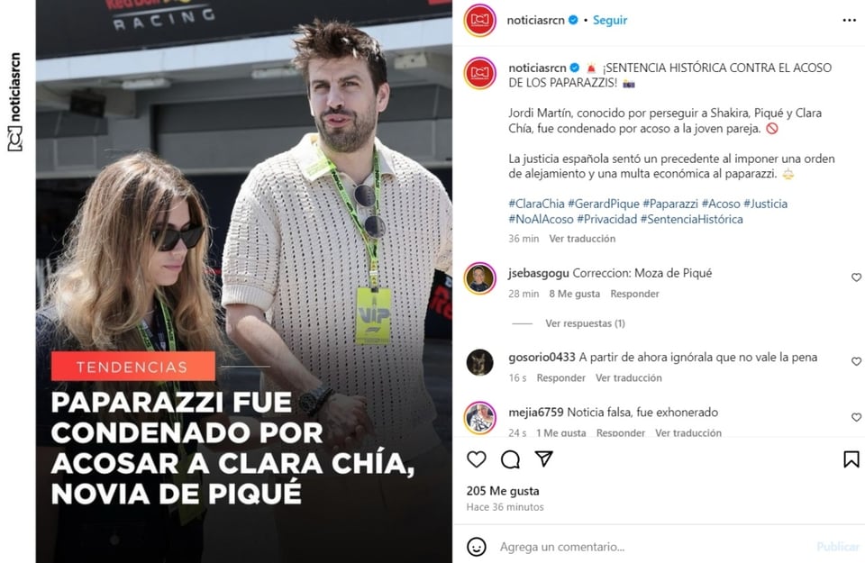 Clara Chía paparazzi, harassment, lawsuit, jail, bail, MundoNOW