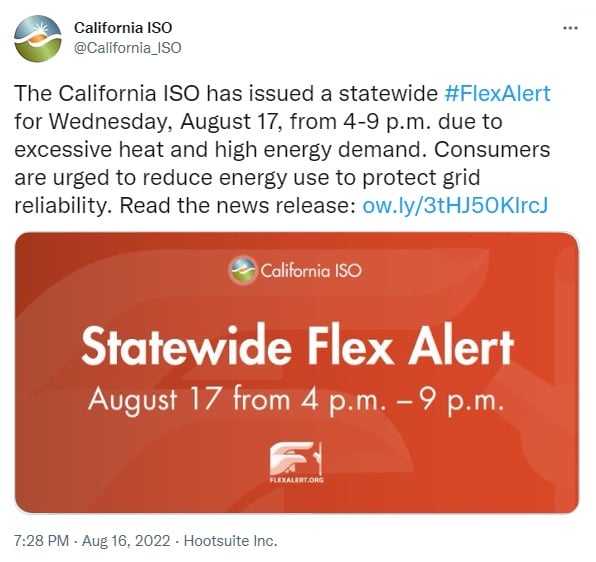 California Alerta Flex ola de calor apagones