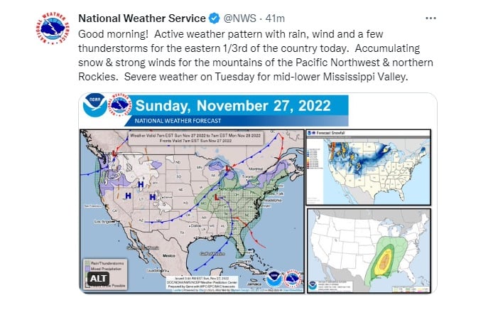 Tormentas invernales azotarán durante el fin de semana en Estados Unidos
