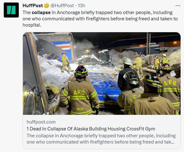 Colapsa edificio Anchorage Alaska