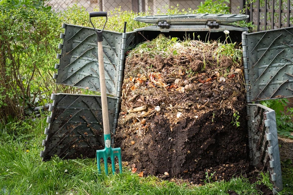 bin, jardín, agricultura, horca, MundoNOW