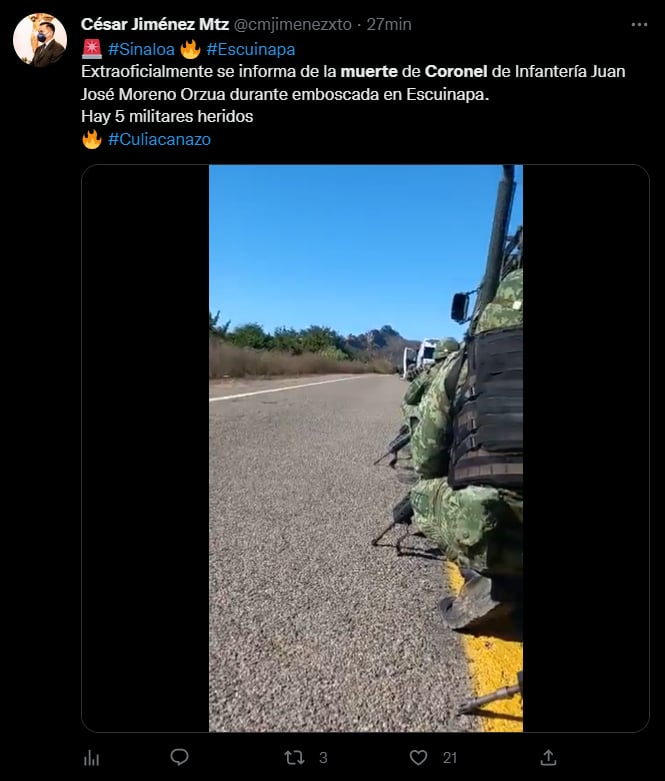 ¿En dónde fue asesinado el coronel?