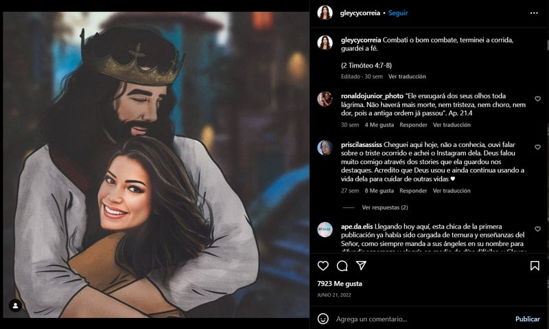 La última publicación de la modelo en redes sociales 