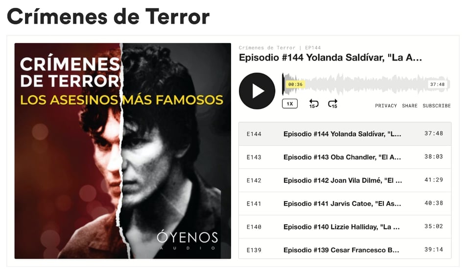 Óyenos Audio, plataforma, podcast, crimen, MundoNOW