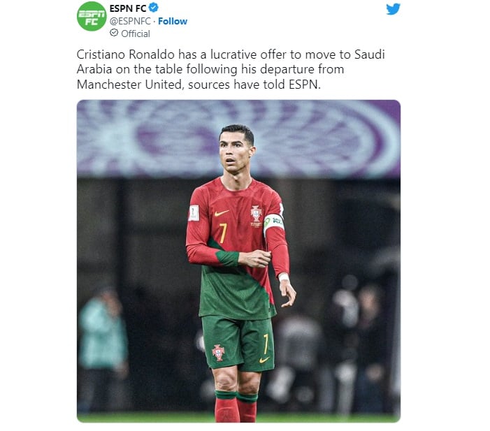 Cristiano Ronaldo encuentra disparatado acuerdo salarial por 500 millones