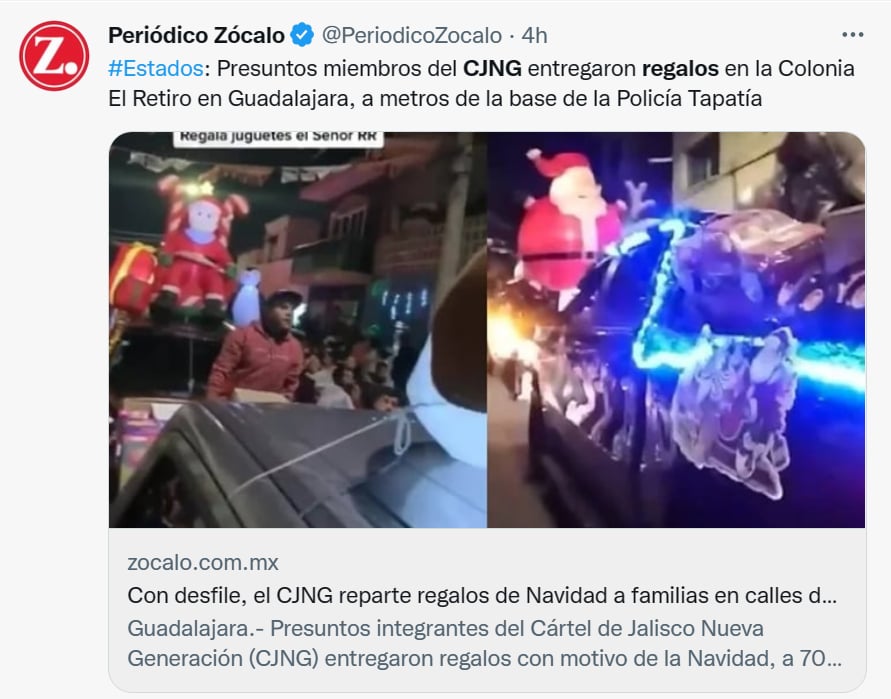 CJNG Mencho regalos Navidad