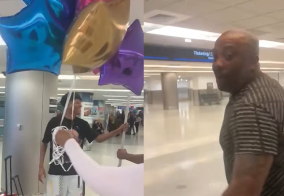 Cubano recibe a su familiar recién llegado a EE.UU. con una inusual bienvenida