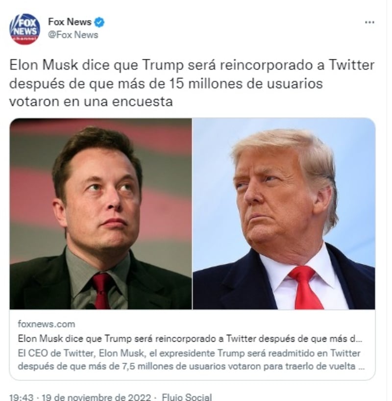 Restauran la cuenta de Twitter de Donald Trump
