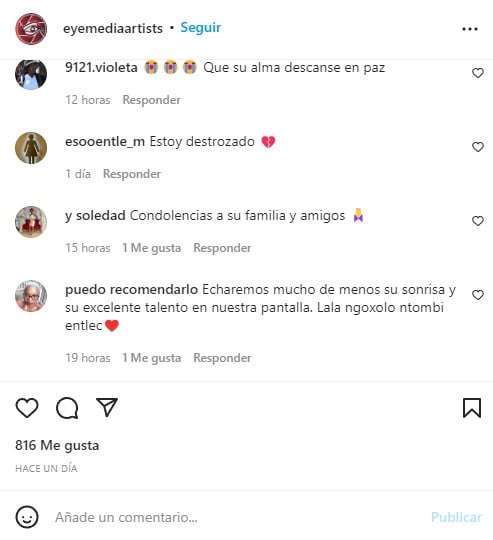 Rinden condolencias a Busisiwe