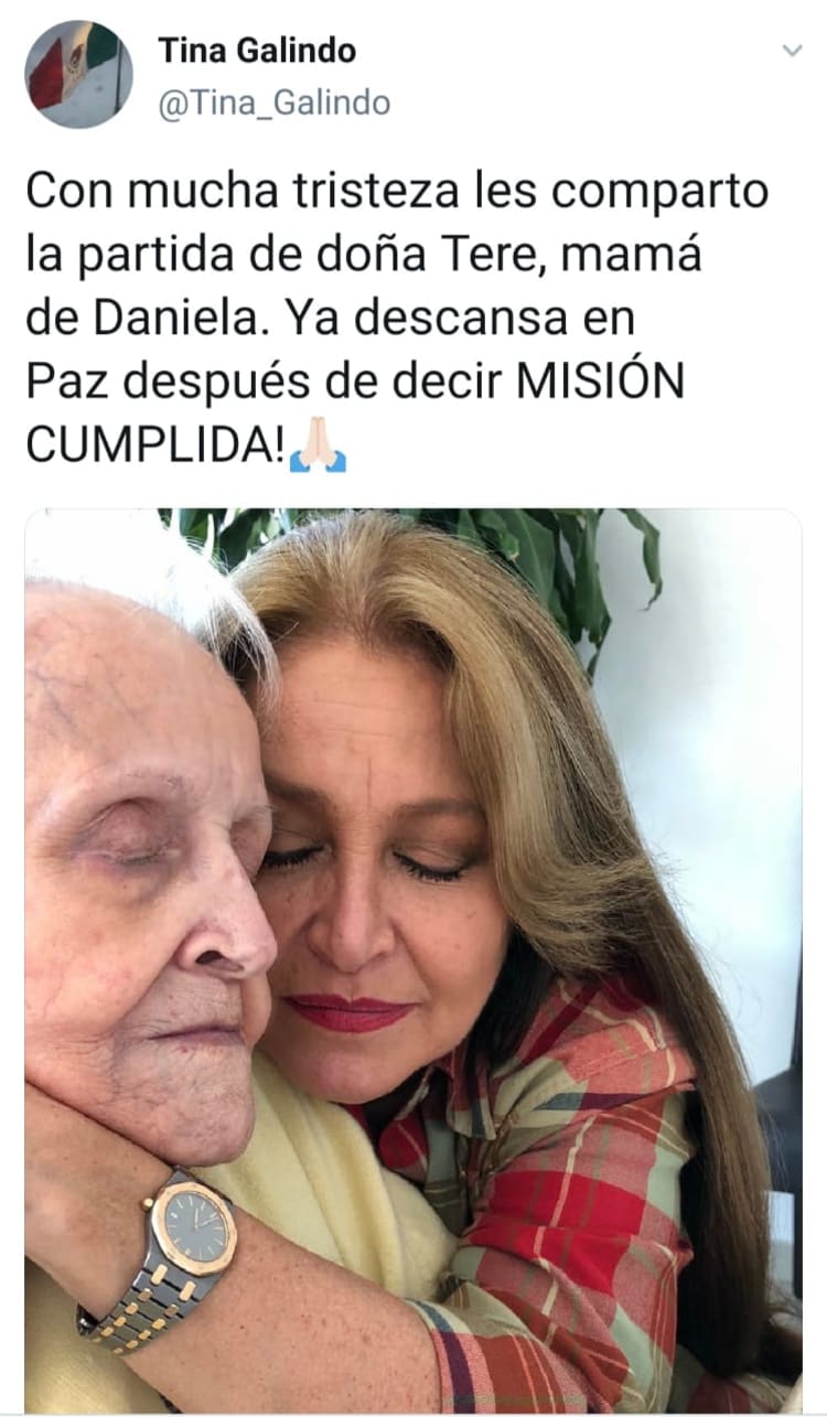 Sad news: Doña Tere, Daniela Romo's mother, dies