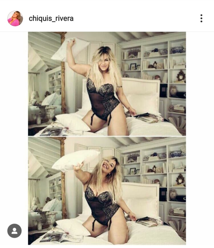 The photo of Chiquis Rivera in a garter belt and black lace lingerie that is all the rage