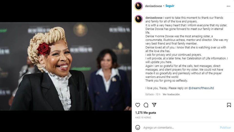 Muere la actriz televisiva Denise Dowse