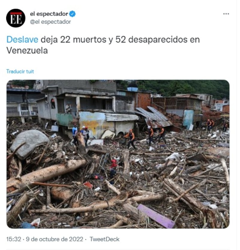 Múltiples muertos por deslave en Venezuela