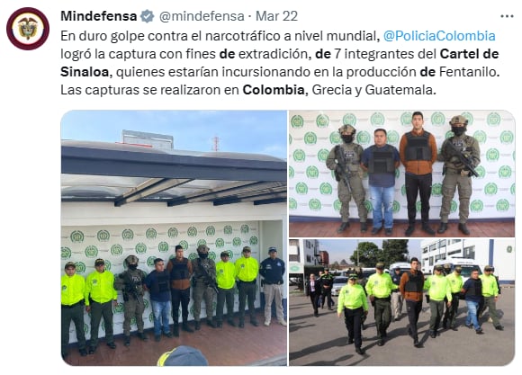 Cártel Sinaloa Colombia fentanilo