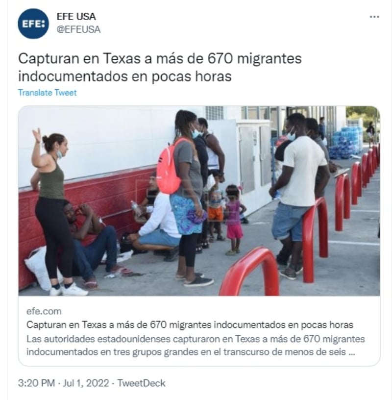 Capturan a cientos de migrantes en Texas