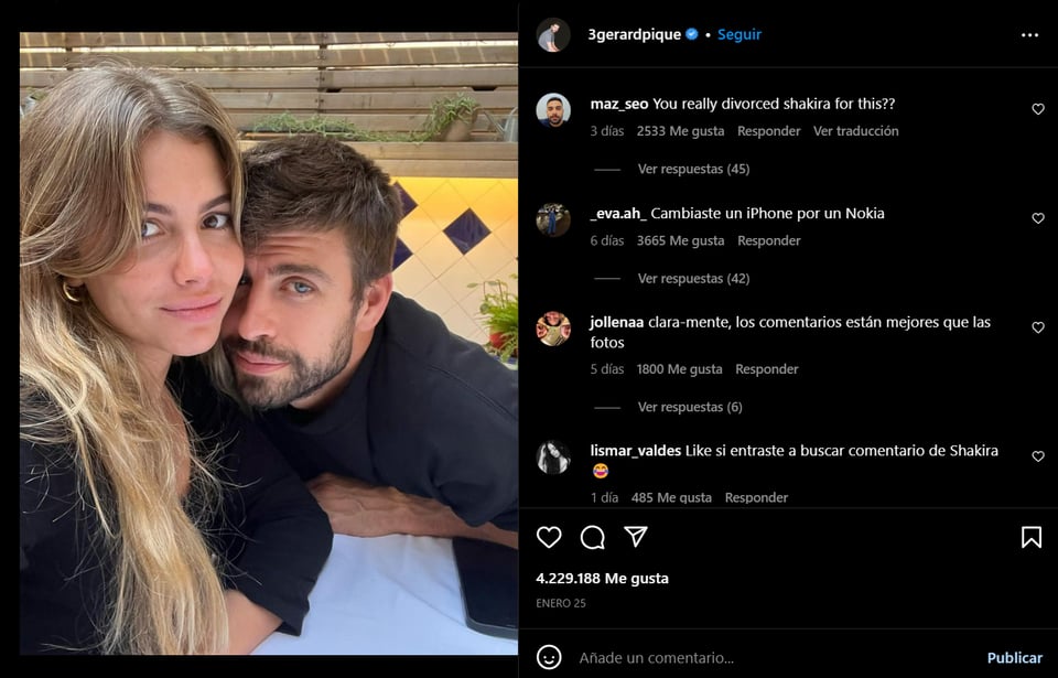 La primera foto que subió Piqué con Clara a Instagram 