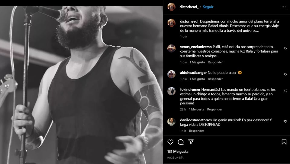 Distorhead y fanáticos se despiden del vocalista Rafa Alanís