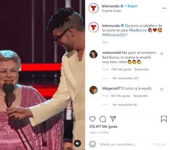 "You suck"; Did they want to humiliate Paquita la del Barrio? Bad Bunny saves her at the Billboard awards