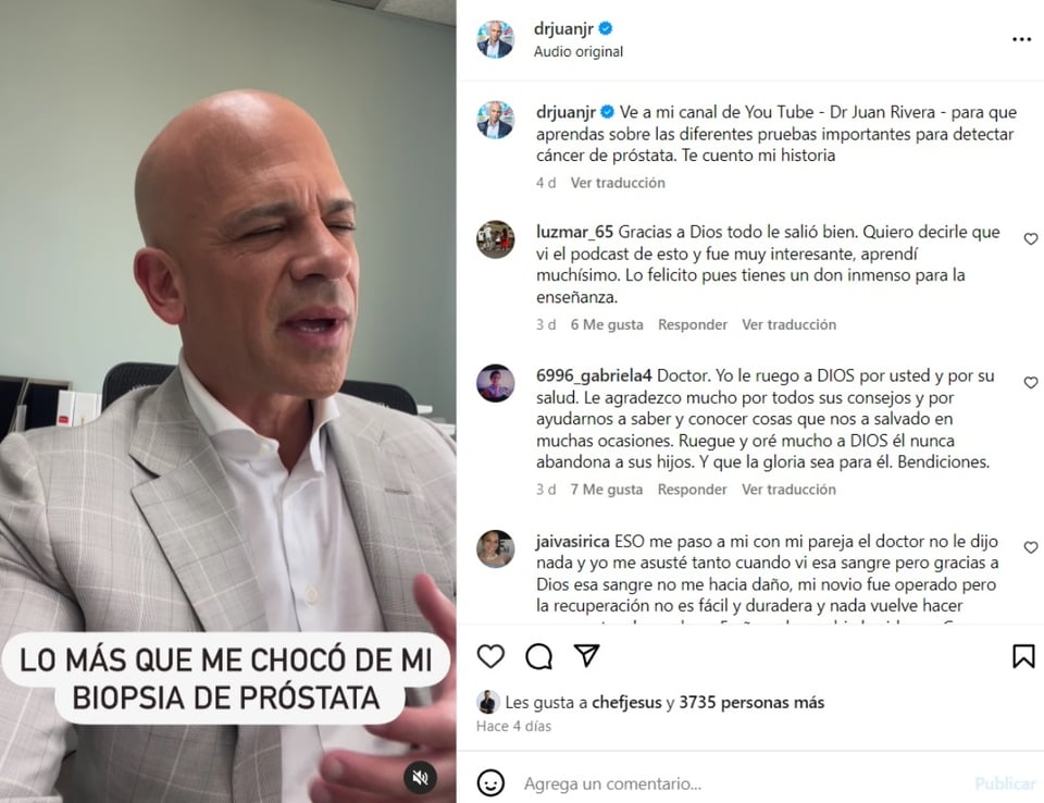Dr Juan biopsia próstata, mensajes, apoyo, seguidores, MundoNOW