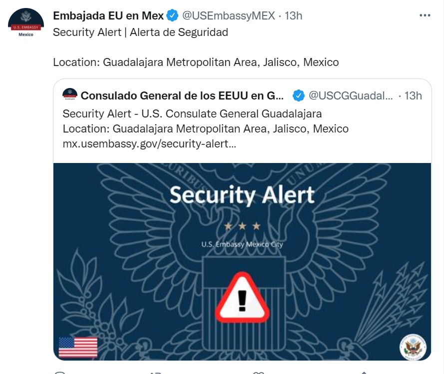 Alerta viaje enfrentamientos México