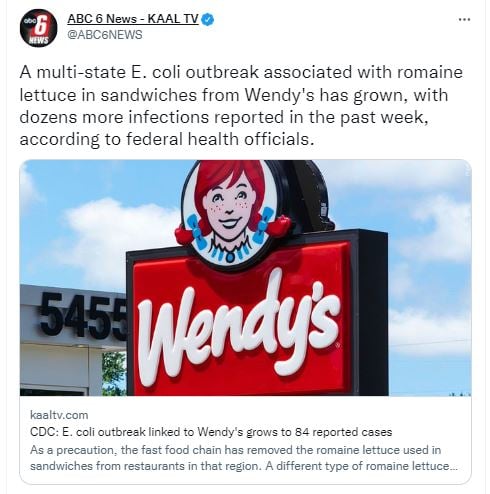Wendy’s ordenó eliminar la lechuga romana como precaución