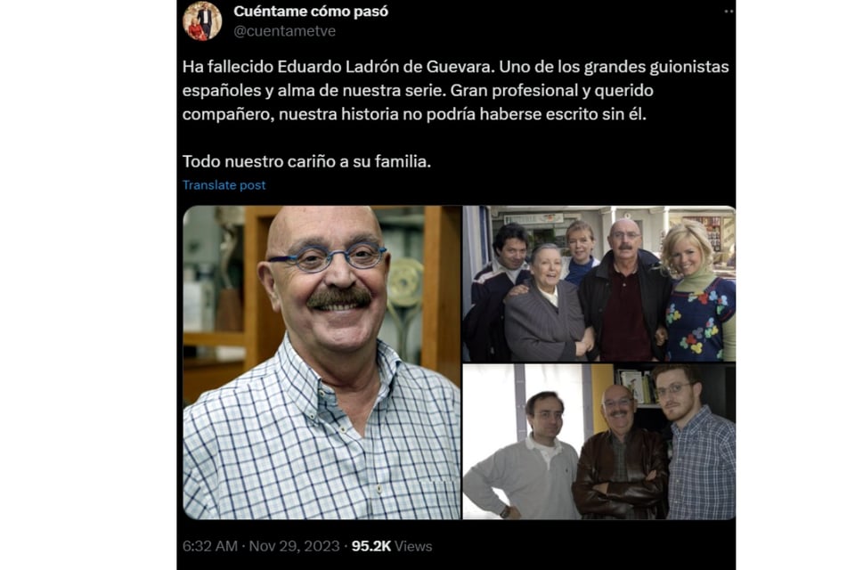 Eduardo Ladrón de Guevara, Cuéntame cómo pasó, Guionista español, MundoNOW