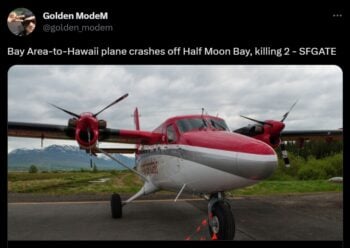 Avioneta cae en vuelo de California a Hawái, confirman saldo mortal