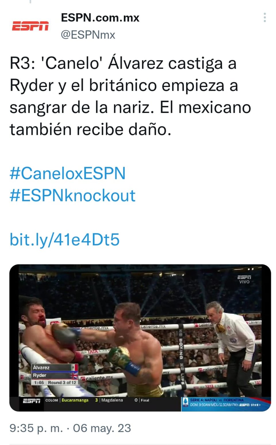 Canelo derriba a Ryder