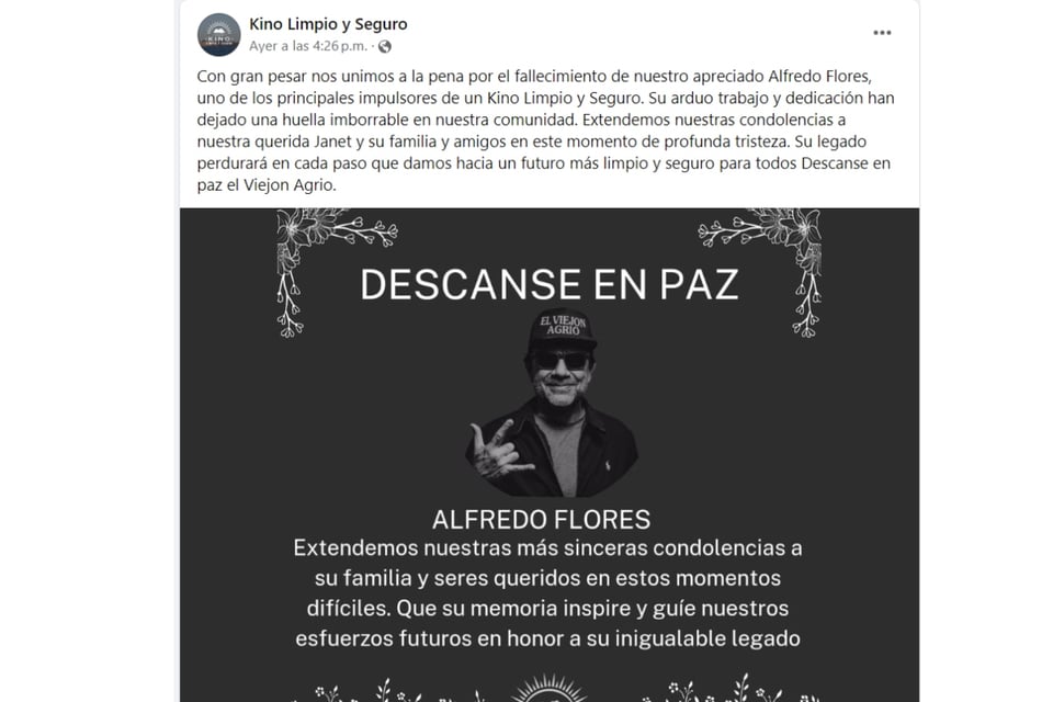 Mourning, Facebook, Condolences, Legacy, Sonora, Bahía de Kino,