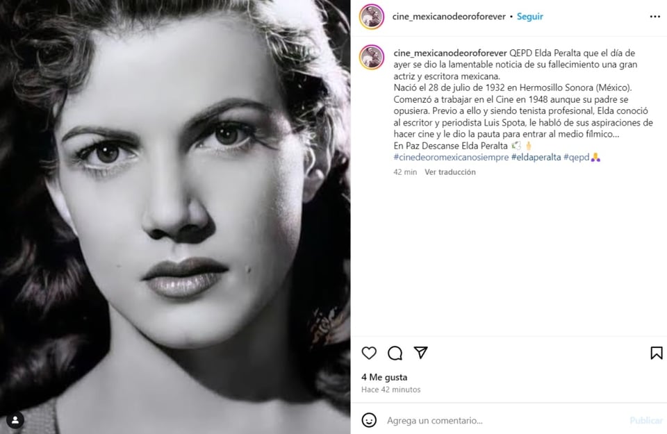 actriz Elda Peralta, filmografía, Hermosillo Sonora, películas, MundoNOW