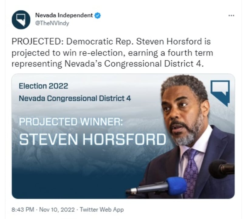 Steven Horsford gana reelección: Victoria Demócrata