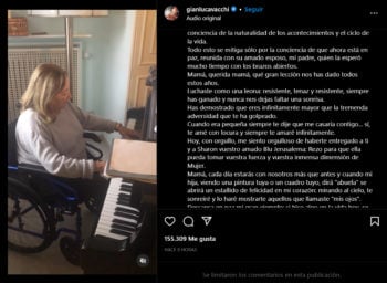 Gianluca se sinceró con sus seguidores sobre la muerte de su madre