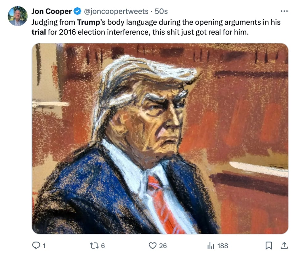 dibujo de Trump en la corte, interferencia de las elecciones, tribunal, Nueva York, MundoNOW