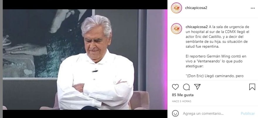 Eric del Castillo was hospitalized in the same place where Silvia Pinal is