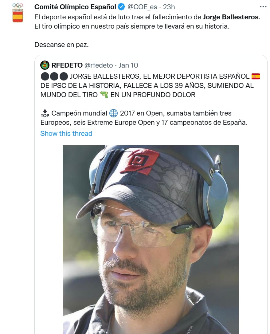 Muere deportista Jorge Ballesteros
