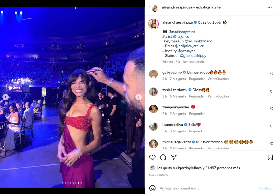 Alejandra Espinoza vestido brassiere